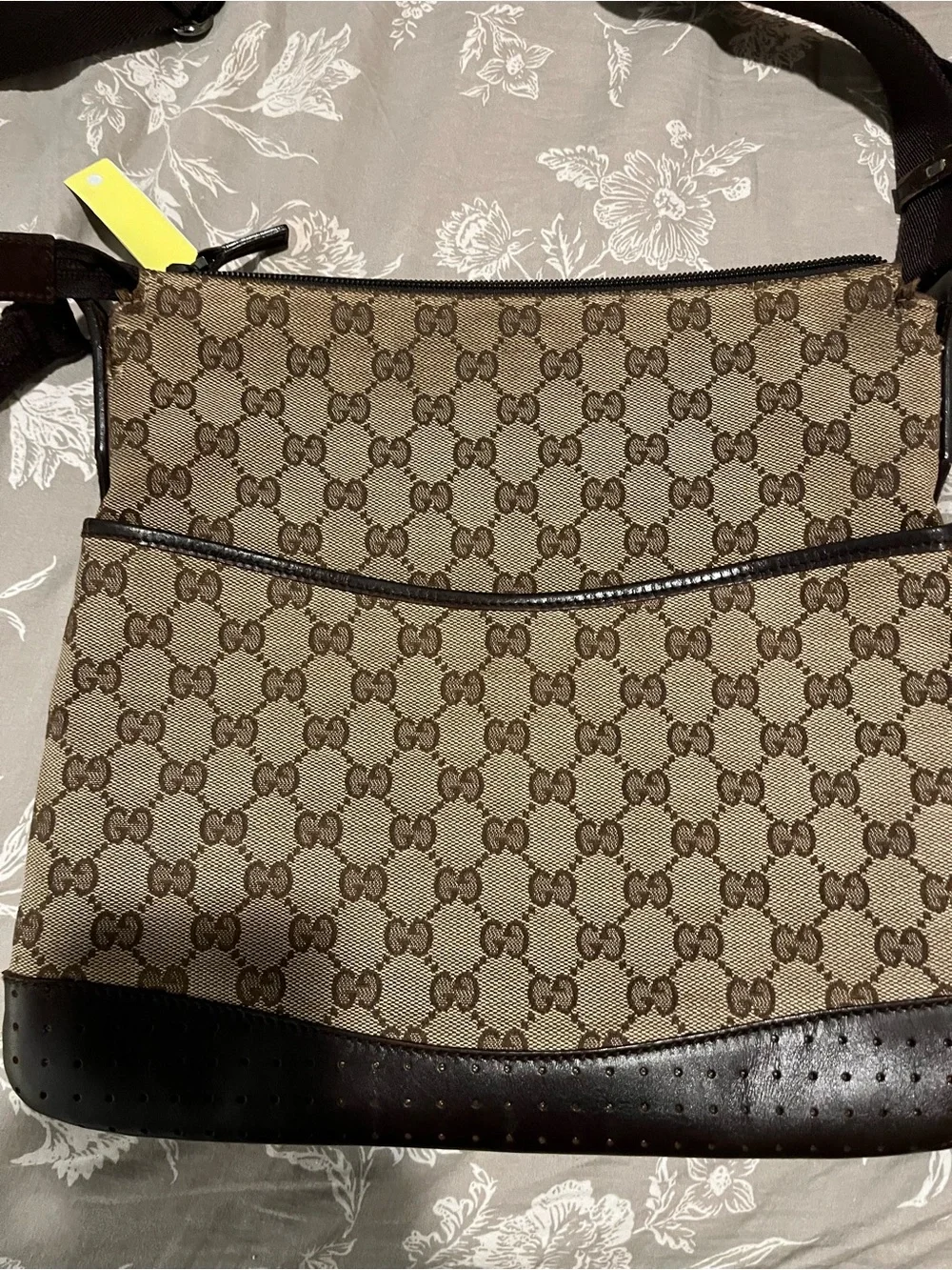 Gucci Beige and Brown GG Canvas Crossbody Bag